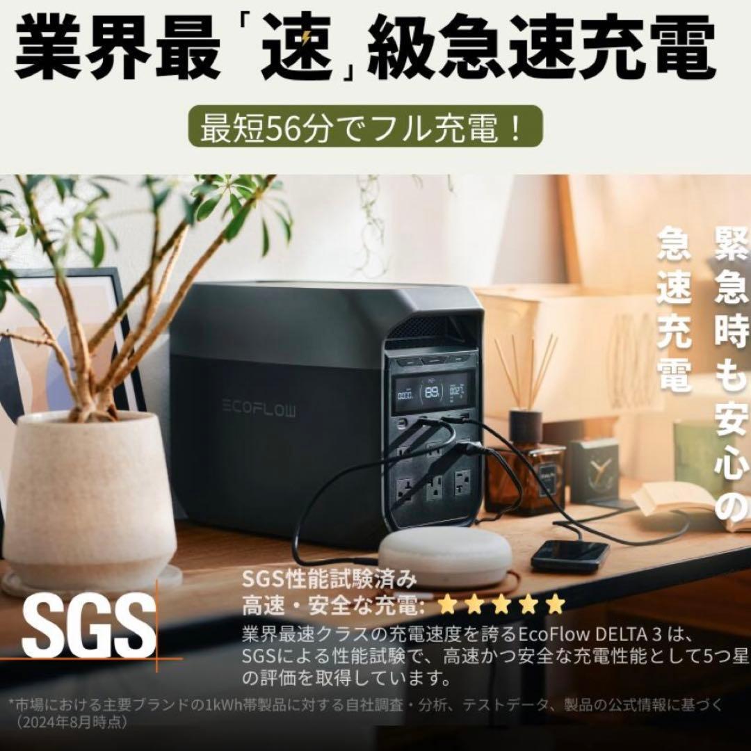 EcoFlowポータブル電源 DELTA 3+160Wソーラーパネル+専用バッグ