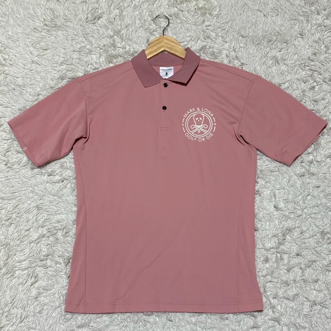 現行 MARK & LONA ピンク ポロシャツ GOLF ゴルフ 44