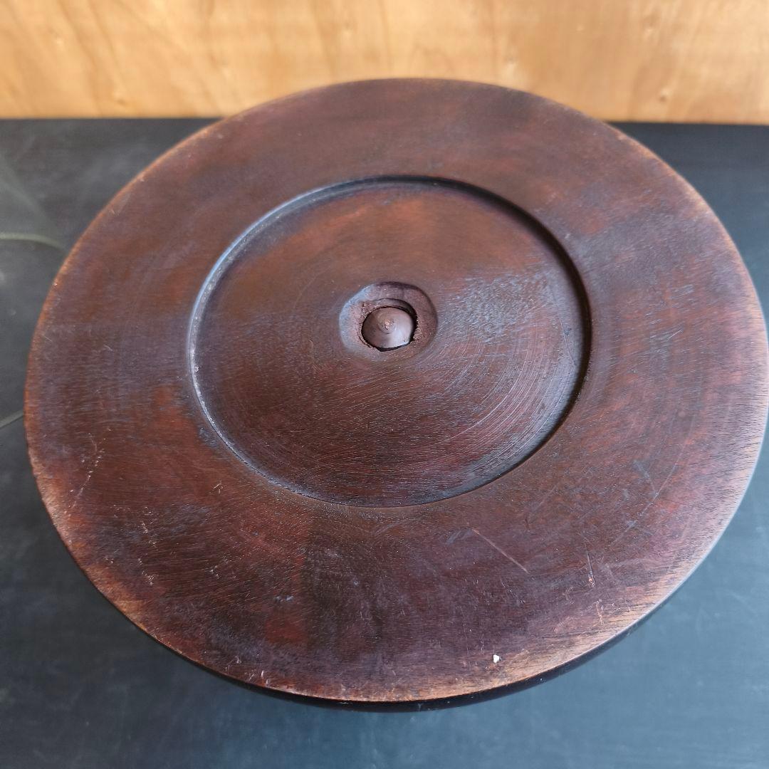 アンティーク ガラスドーム ディスプレイ台 木製台