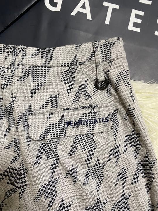 パーリーゲイツグレンチェック千鳥ジャガード起毛仕上げストレッチパンツサイズ00