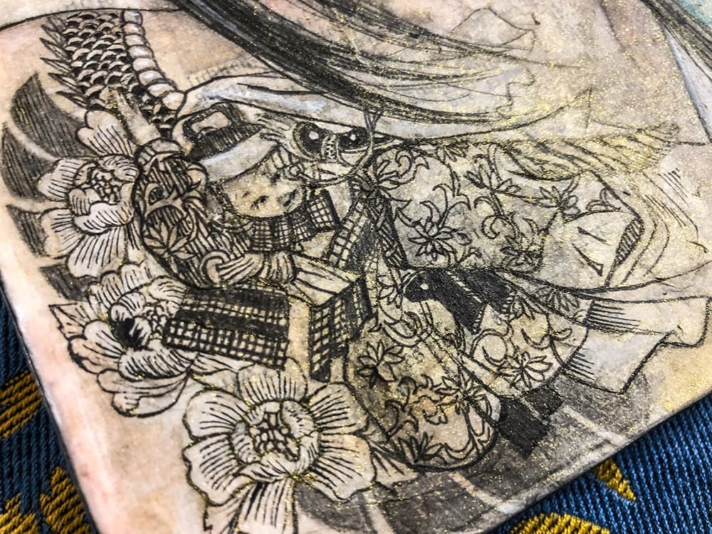 手描き絵画「月の素顔」日本画　オリジナル　原画