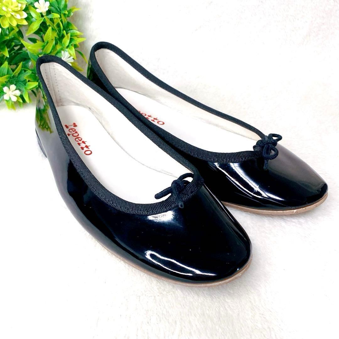 美品✨レペット サンドリオン パテント ブラック 36 バレエシューズ エナメル