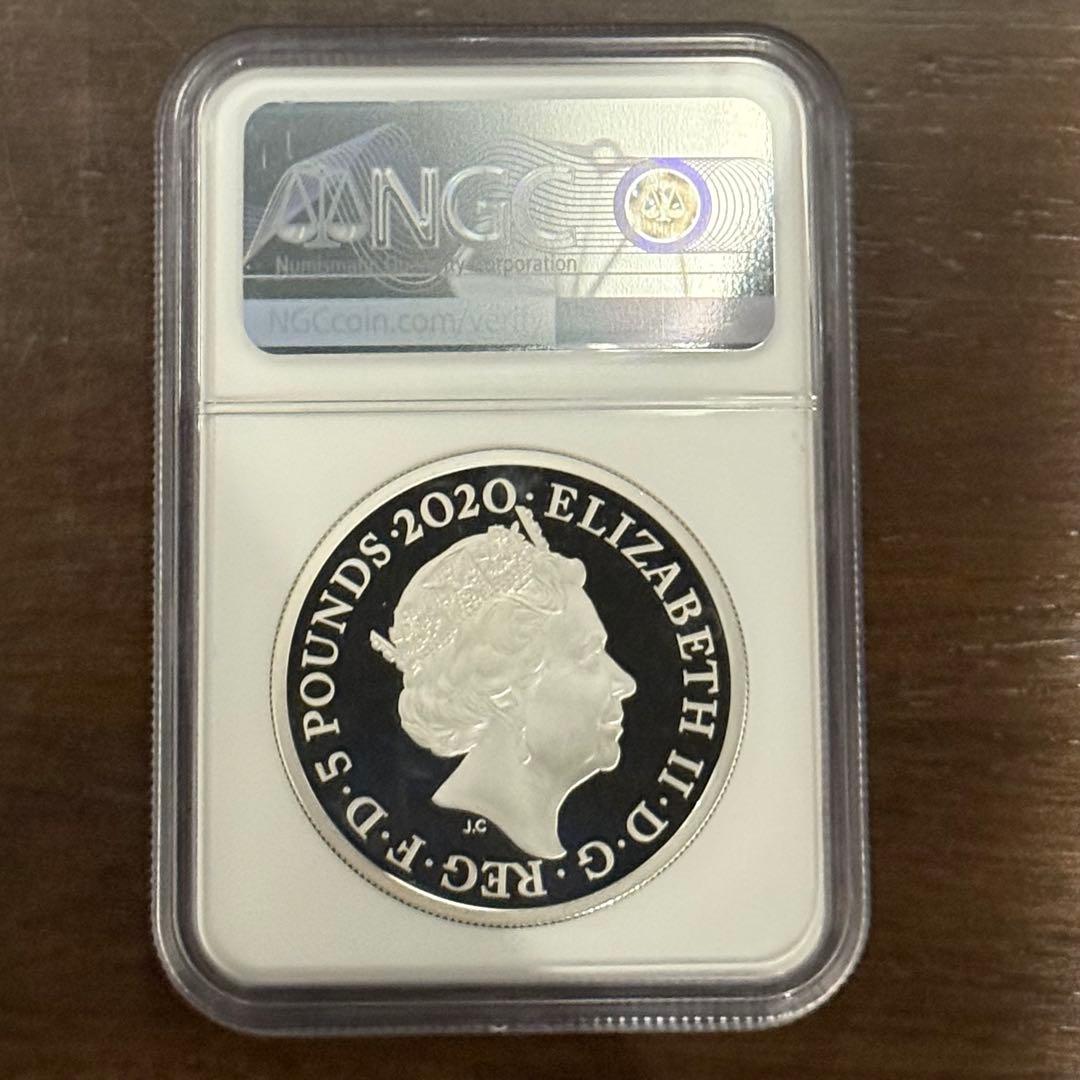 2020年　ジェームズボンド007 銀貨　5ポンド　NGC 69
