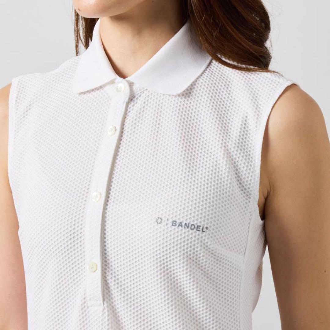 新品タグ付き◎Bandel メッシュポロワンピース ホワイト