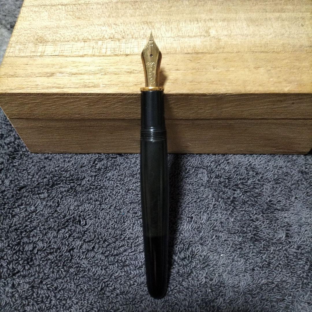14K プラチナム　黒色プラスチック万年筆