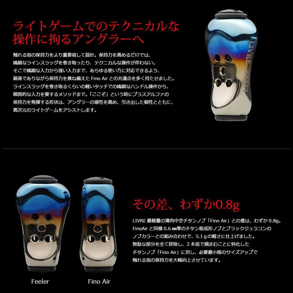 ★特価品10％OFF【リブレ】Feeler（フィーラー） ハンドルノブ 2個入り