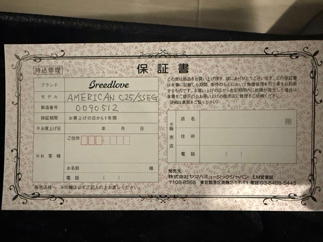 ギター breedlove American c25