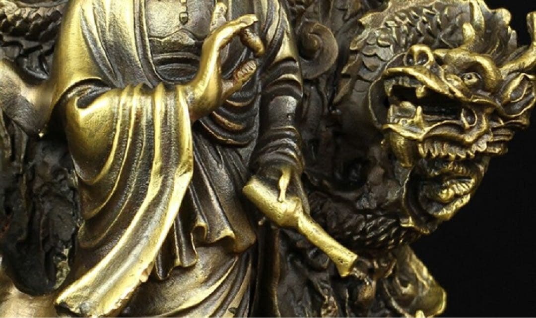 特大サイズ 九龍観音像 観音菩薩像 中国神話 竜生九子 仏像