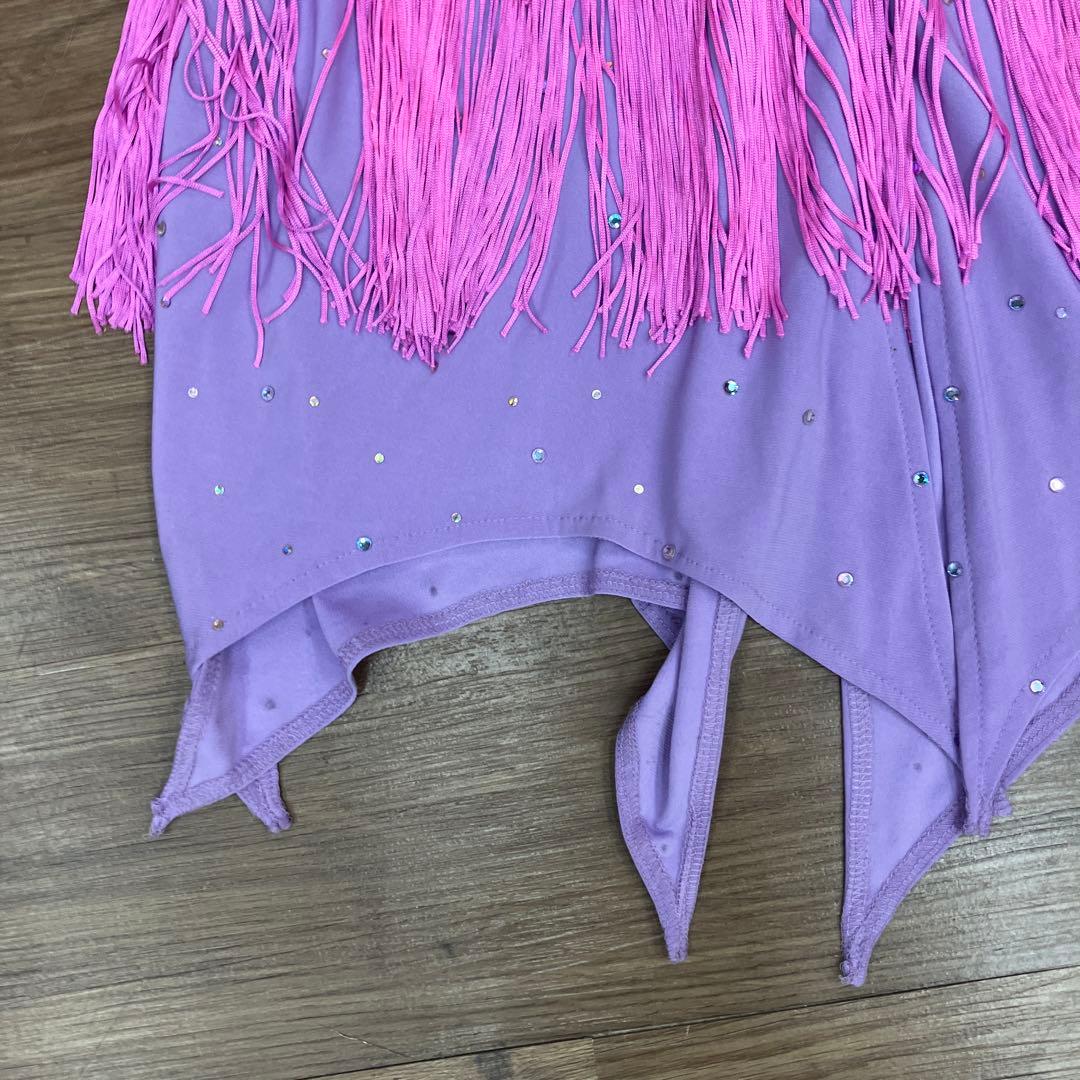 2.3 競技ダンス ラテン バトン用 ドレス パープル ピンク 社交ダンス