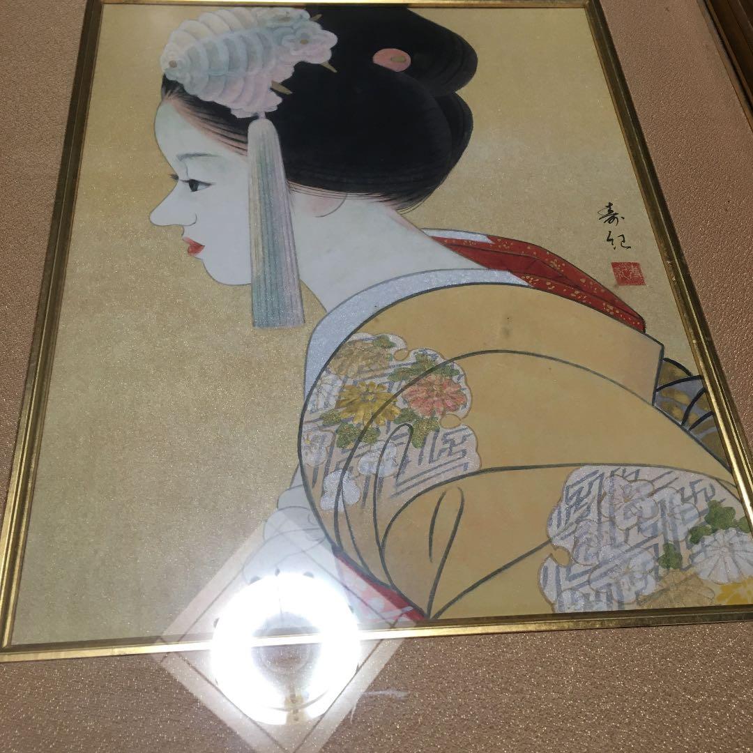 美人画　額縁　美術品