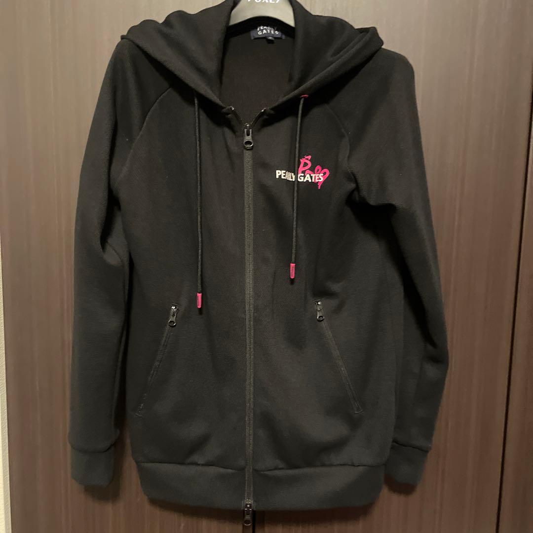 パーリーゲイツ　ピンクパーカー　ブラックサイズ0 ゴルフウェア　かわいい美品❣️