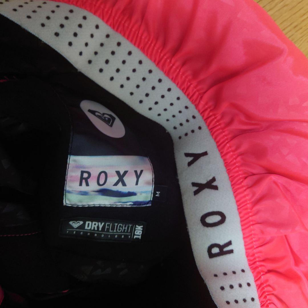 【美品】ROXY　スノボウェア　上下セットＭ　総柄　ニット柄　ロゴ　ピンク