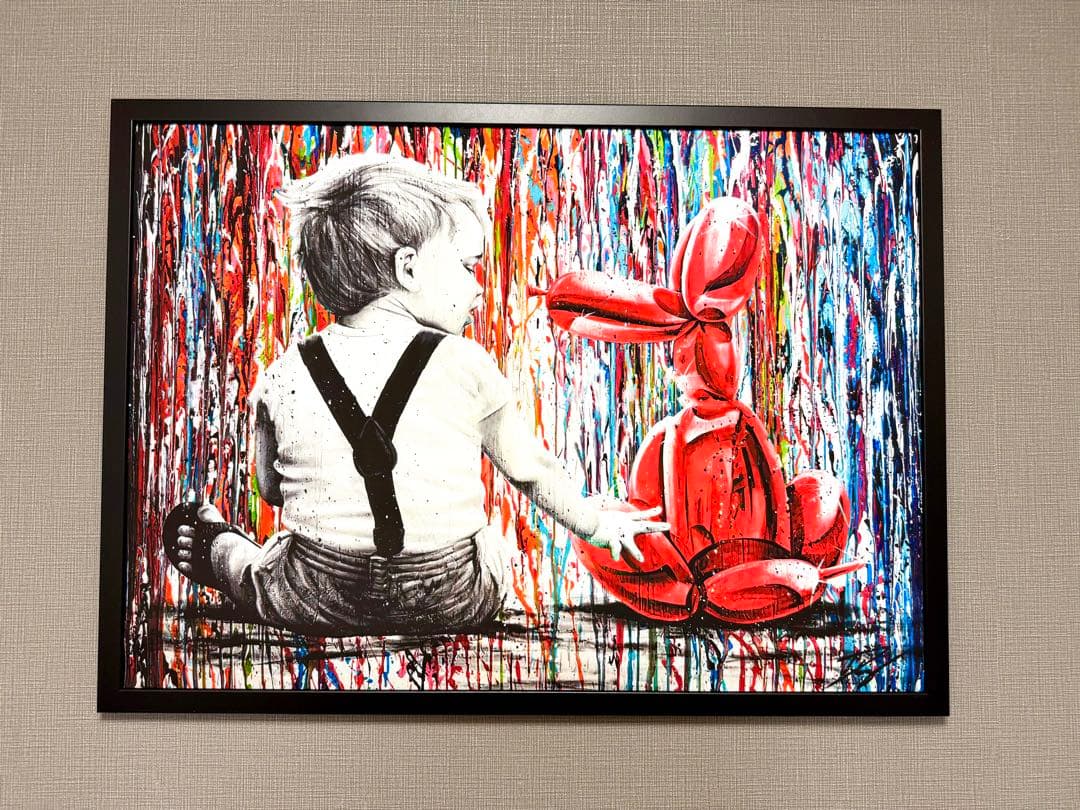 No.237フレーム付きキャンバスアート　バルーンドッグ バンクシー　バスキア