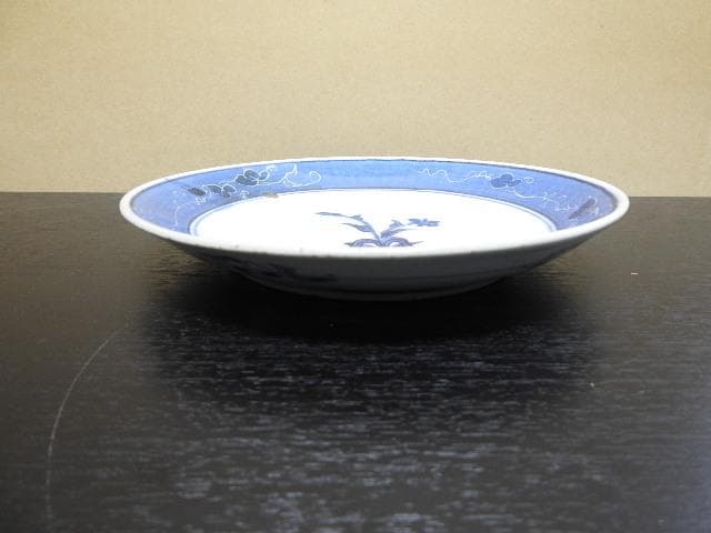 伊万里　水仙染付皿　江戸時代　MA295