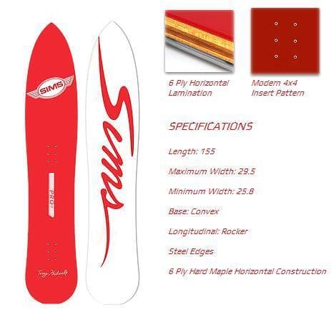 シムス フリースタイル スノーボード TERRY KIDWELL ラウンドテール