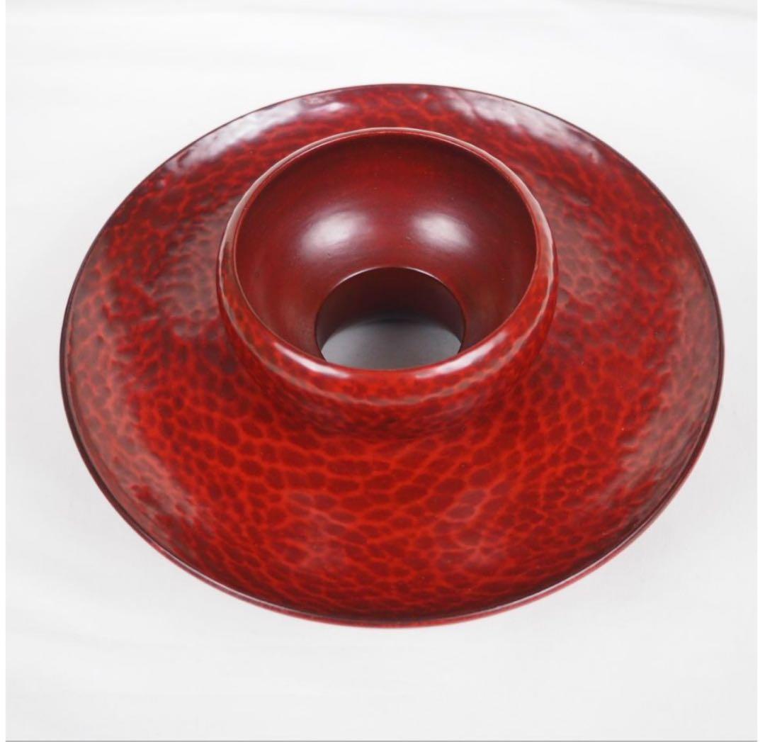 送料無料鎌倉彫天目台木箱付★美品★茶道具　検/中国古玩骨董茶道具堆朱紫檀清民国