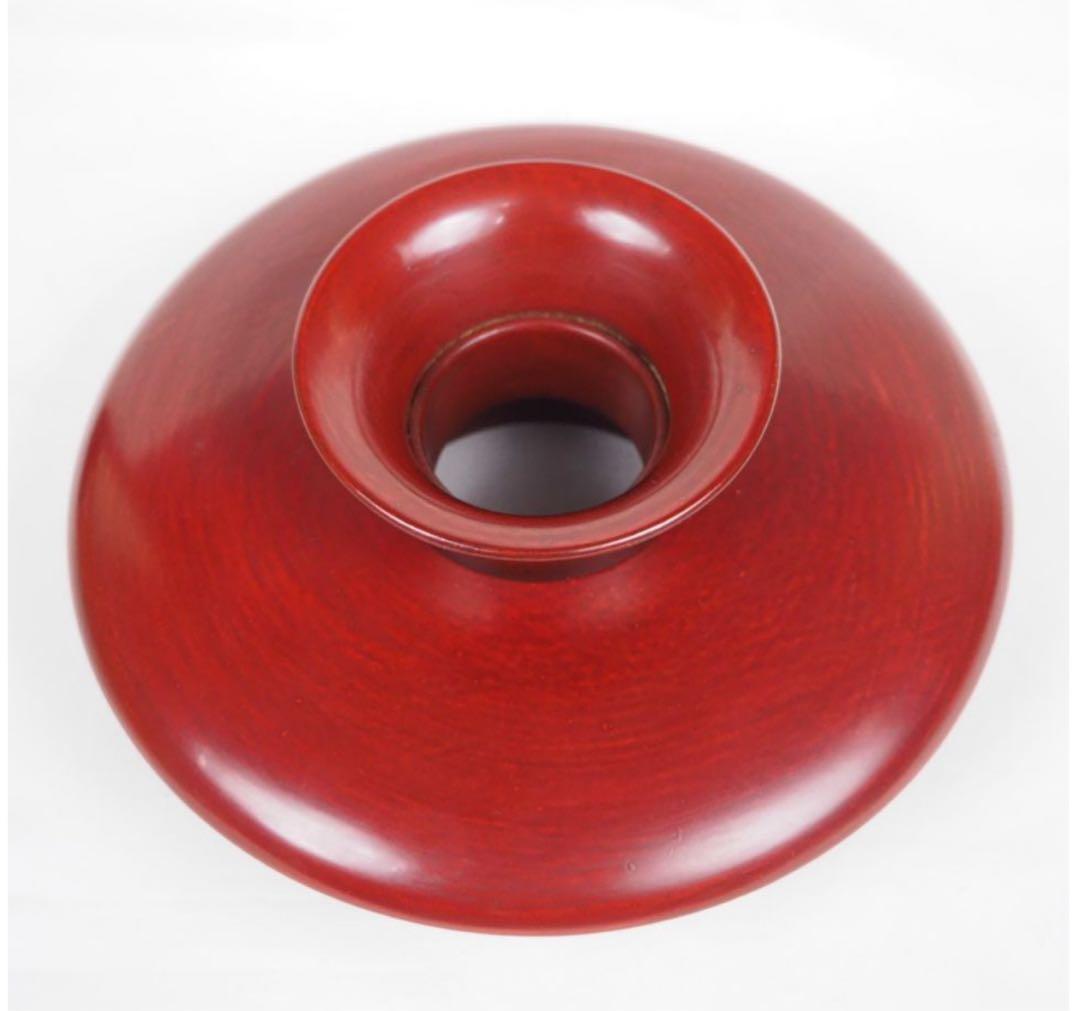 送料無料鎌倉彫天目台木箱付★美品★茶道具　検/中国古玩骨董茶道具堆朱紫檀清民国