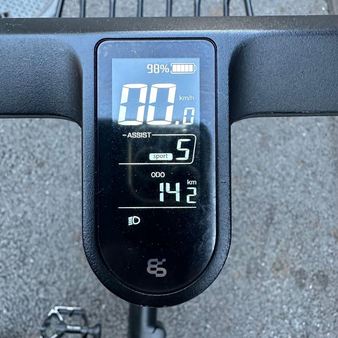 HONBIKE 電動アシスト自転車 前カゴ付走行142キロ