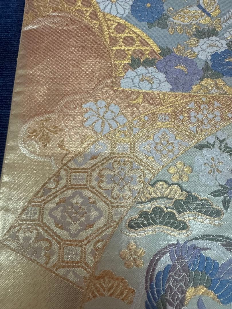 2691袋帯 古代彫金紋 西陣織 金糸　高級上質上品　約440cm 未使用