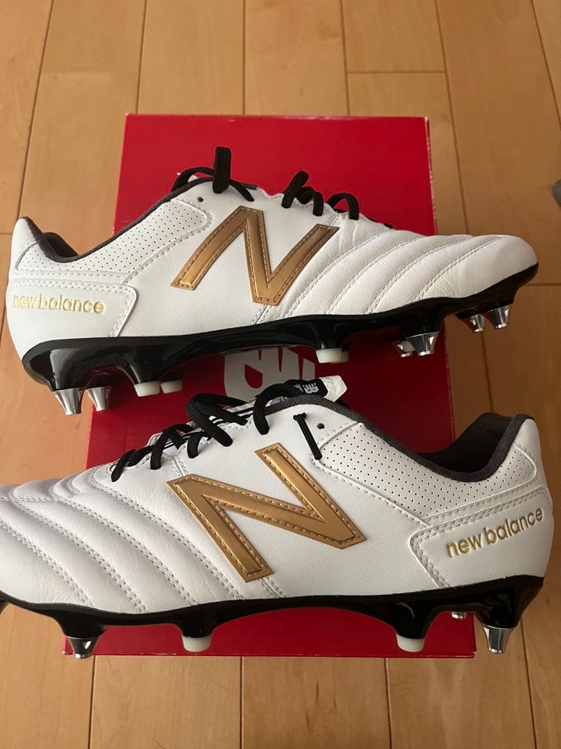 New Balance 442 ホワイト/ゴールド スパイクシューズ26.5