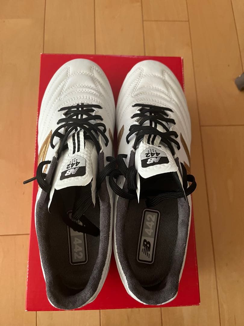 New Balance 442 ホワイト/ゴールド スパイクシューズ26.5