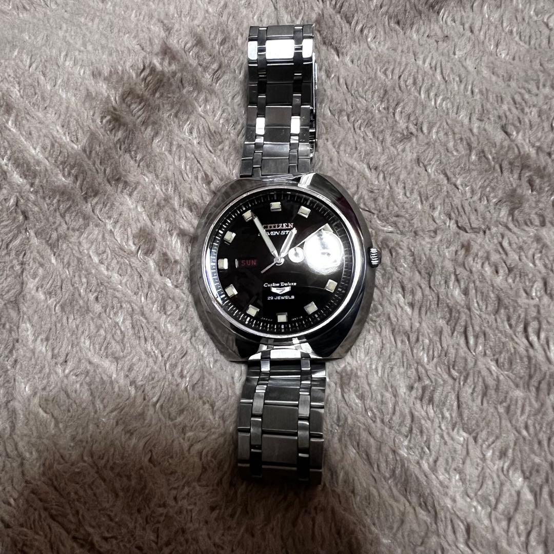 最安値　極上品　美品稼働1968年代物　希少ビンテージ時計ブラックcustom7