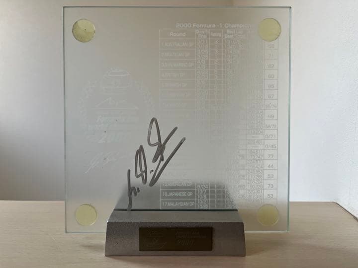 直筆サイン入り シリアルナンバー入り M.シューマッハ 2000年 レース戦績