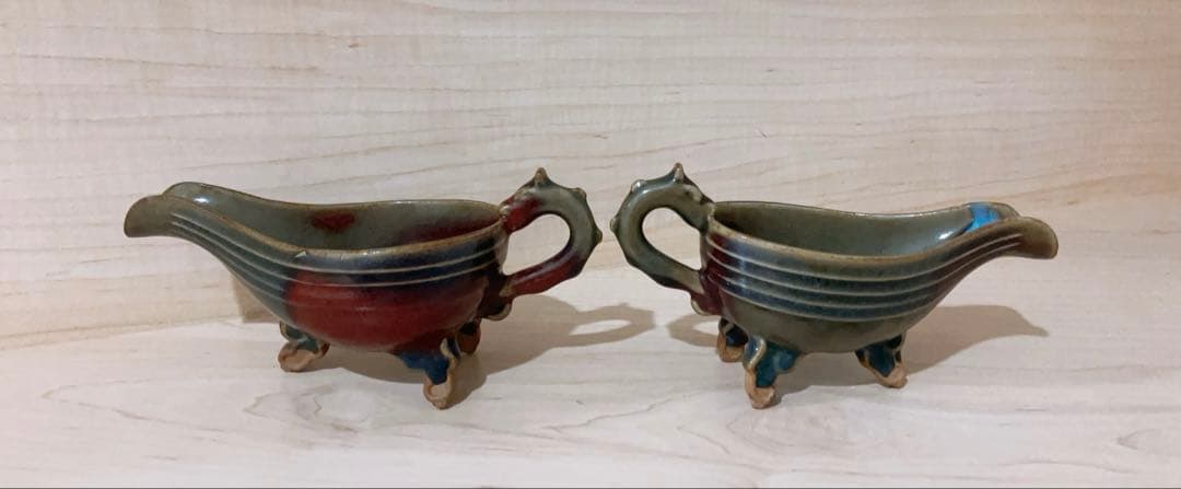 老窯磁器・宋鈞窯龍柄流杯 中国磁器 陶芸 磁器　骨董品