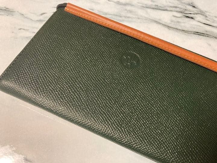 アマダナ　電卓カバー　グリーン　レザー　希少品