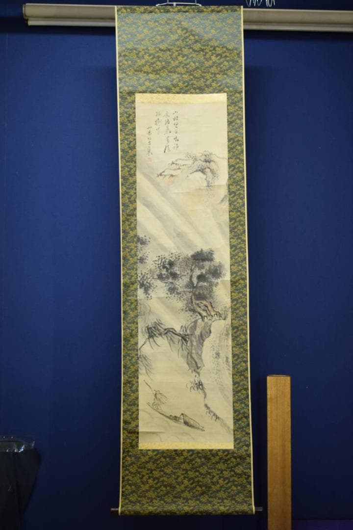 模写/頼山陽/山水画賛/布袋屋掛軸HE-384