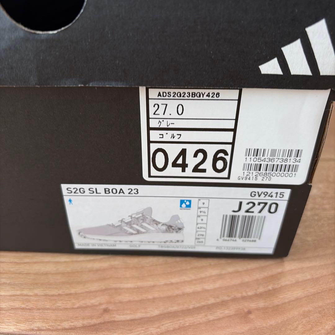 【新品】アディダス ゴルフシューズ S2G SL ボア グレー 27.0cm