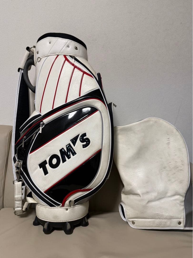 【送料込み】希少ゴルフバッグ　トムス　3点式ショルダー　高級キャディバッグ