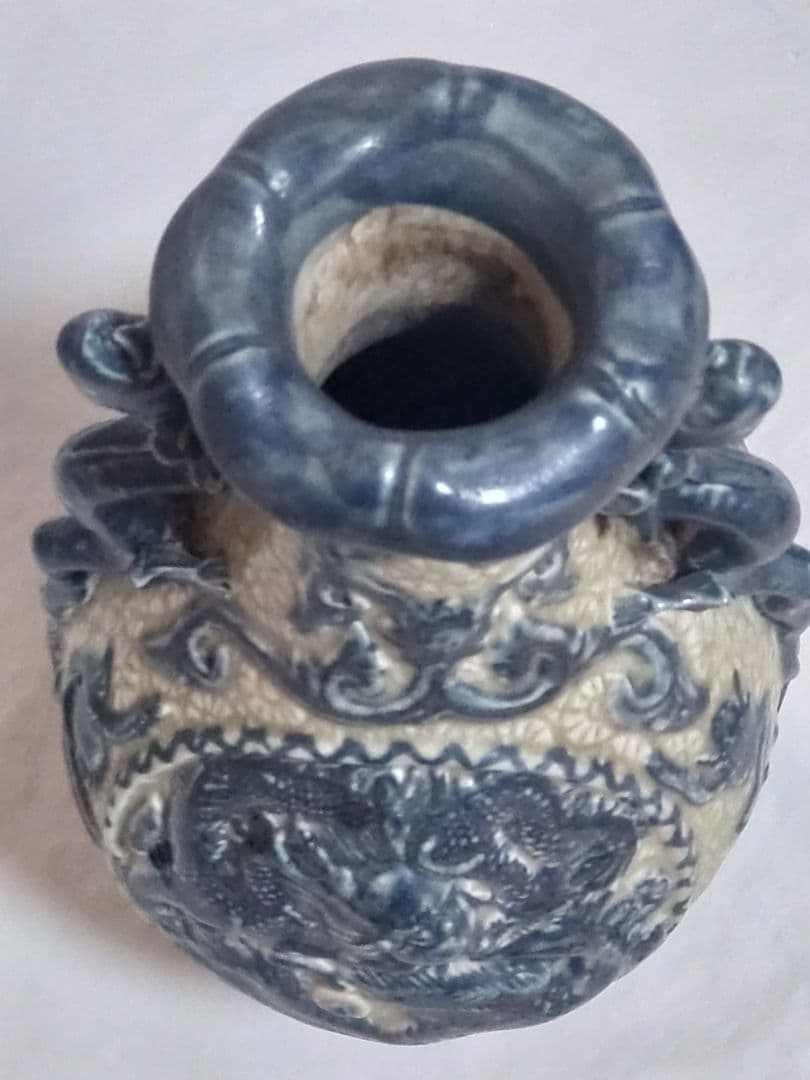 中国美術　骨董　青龍　花瓶　置き物