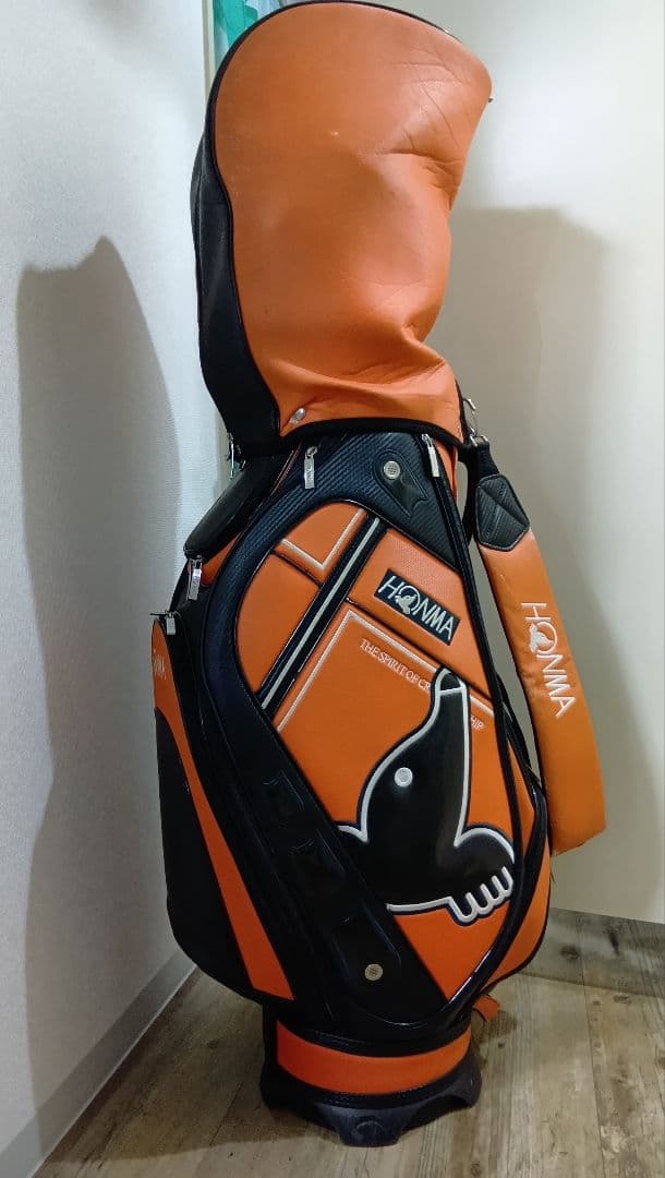 HONMA キャディバッツ ゴルフバッグ オレンジ＆ブラック　男女兼用９インチ