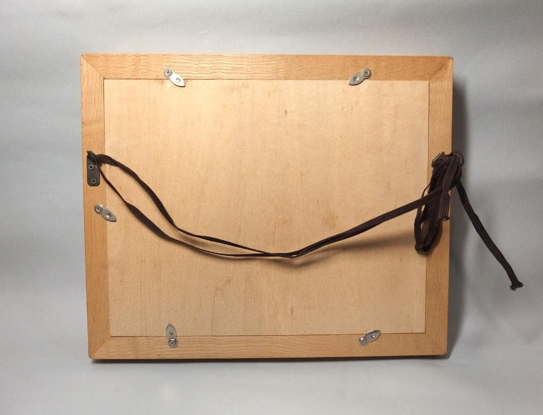 硲伊之助(三彩亭)作/九谷色絵陶板画「松島風景」海部公子硲紘一識箱