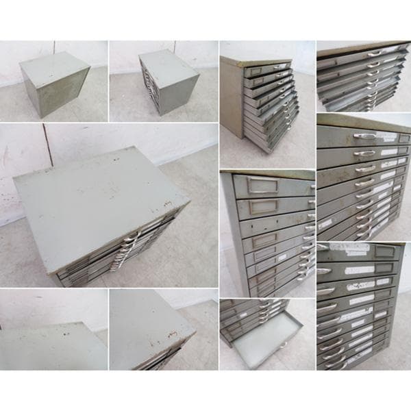 ジャパンヴィンテージ■PLUS社製■スチール製■小引出し■10杯■レターケース