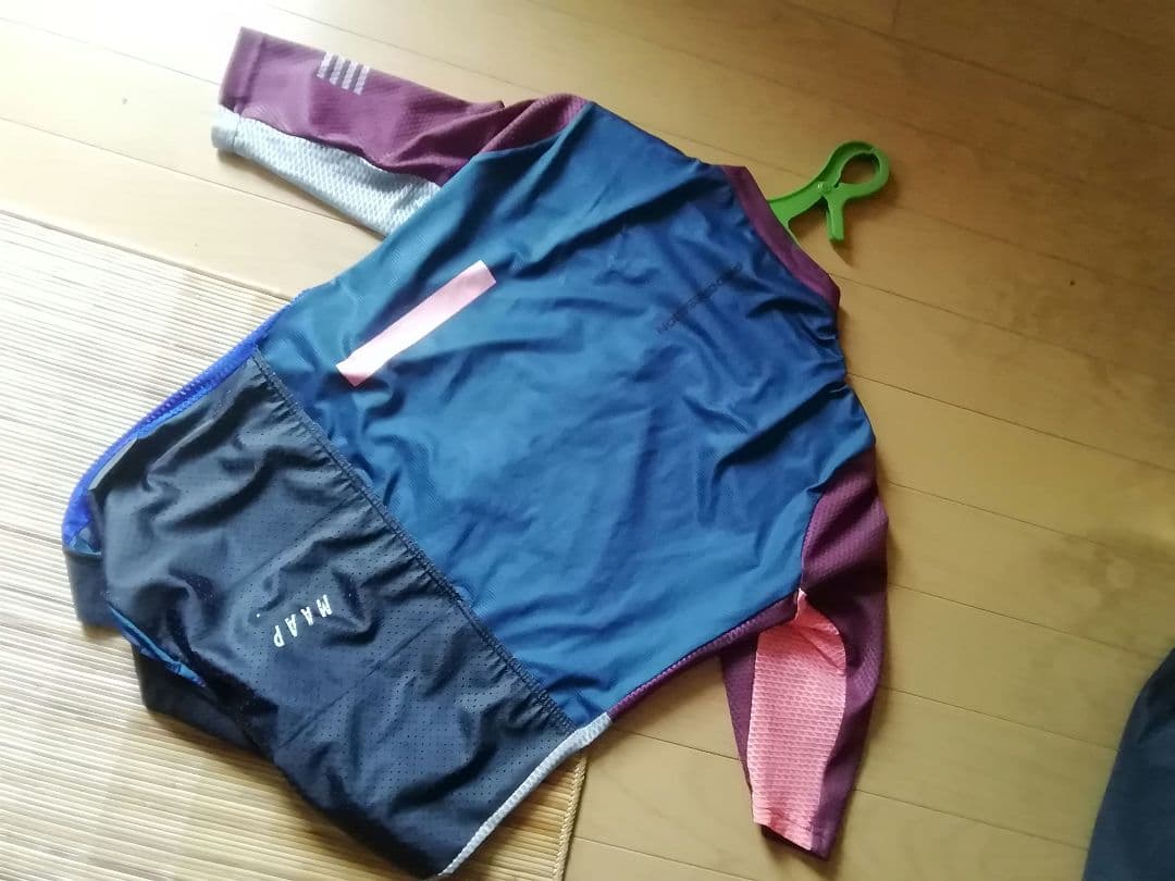  半袖 サイクルジャージ マルーン/ブルー/ブラック