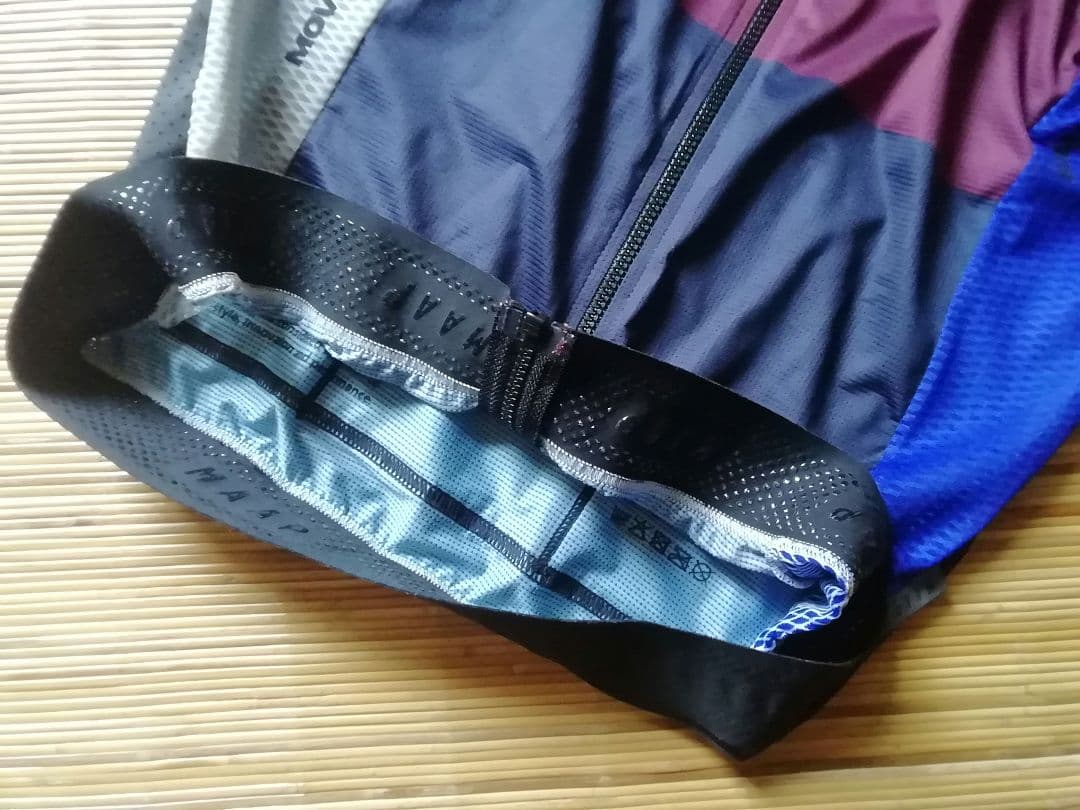  半袖 サイクルジャージ マルーン/ブルー/ブラック