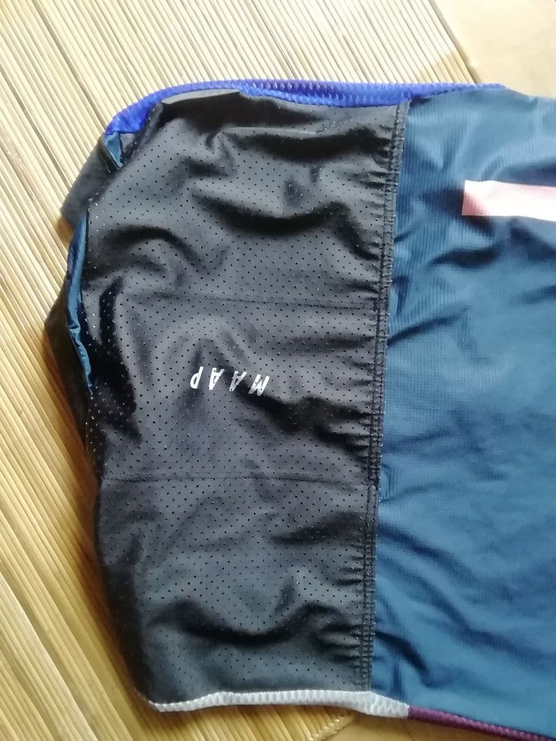  半袖 サイクルジャージ マルーン/ブルー/ブラック