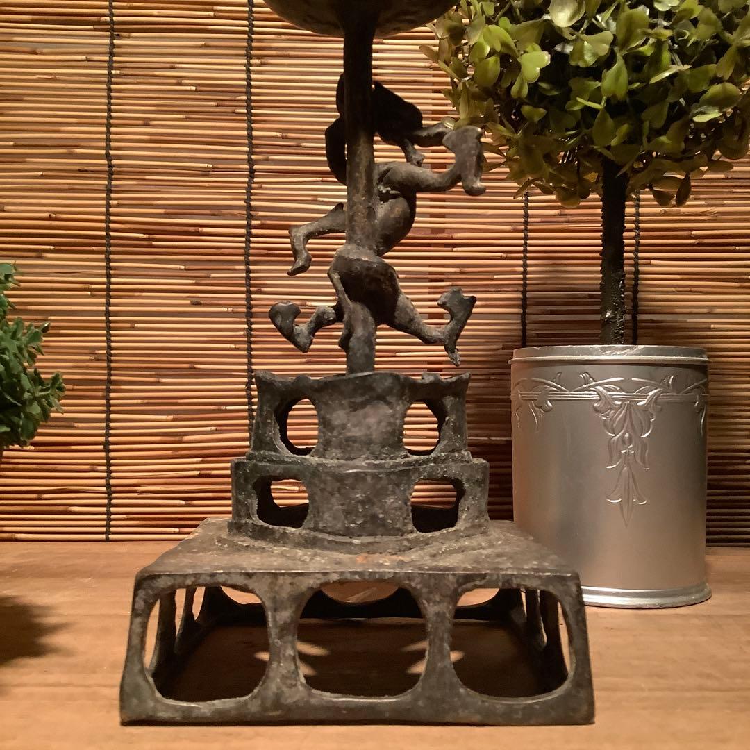 中国・北魏「天上界・阿弥陀如来」龍神・隋・唐・三重方形座・鍍金黄銅