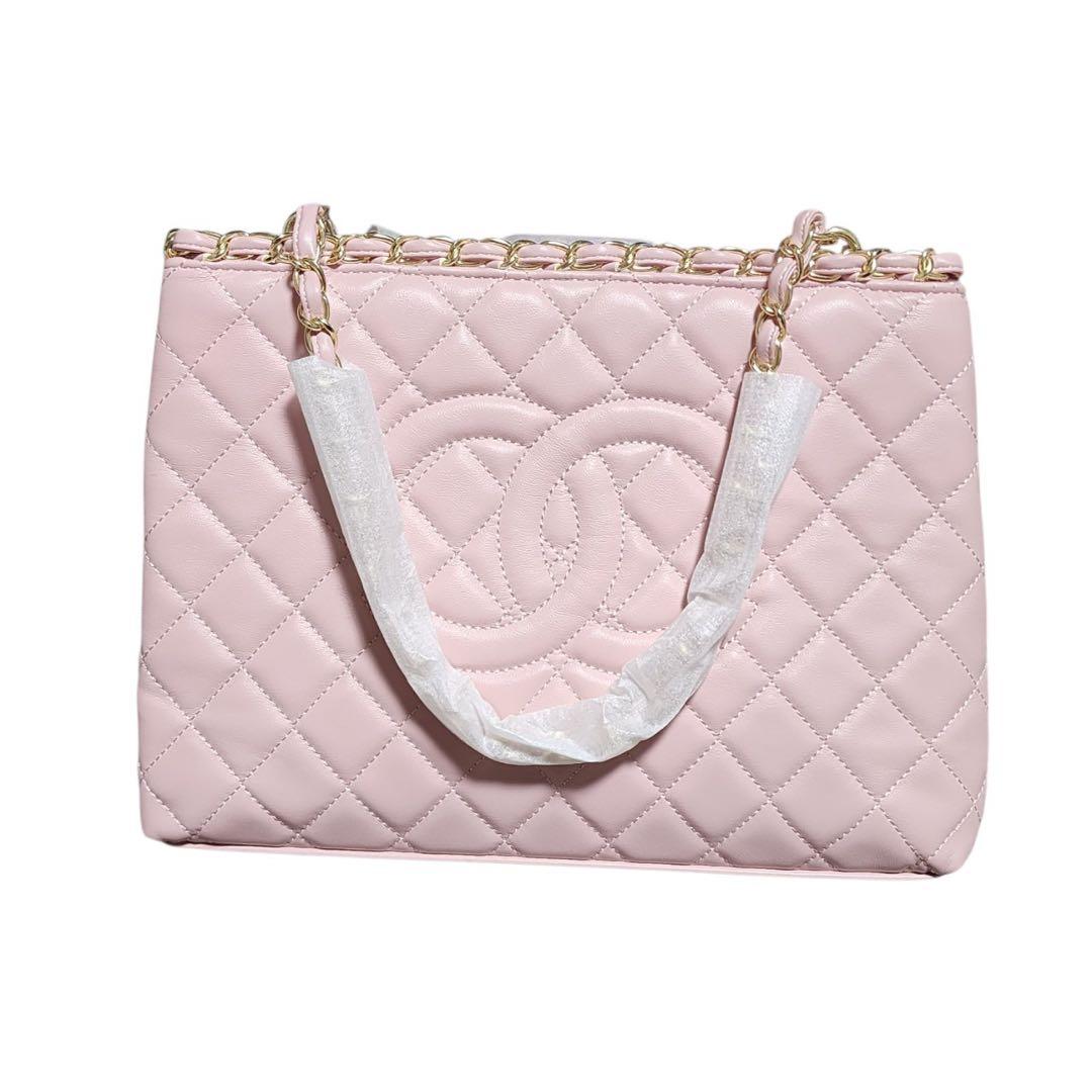 CHANEL　トートバッグ　キルティング　ピンク　ノベルティ