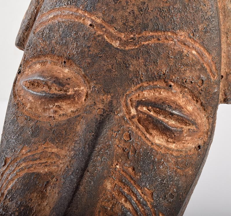 古い木彫面　バリ島　インドネシア　アフリカン　時代箱　M　R5007