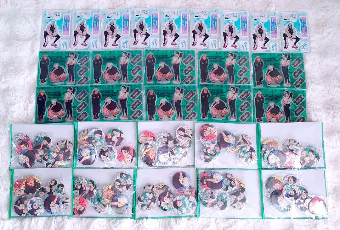呪術廻戦 アクリルスタンド 缶バッジまとめ売り