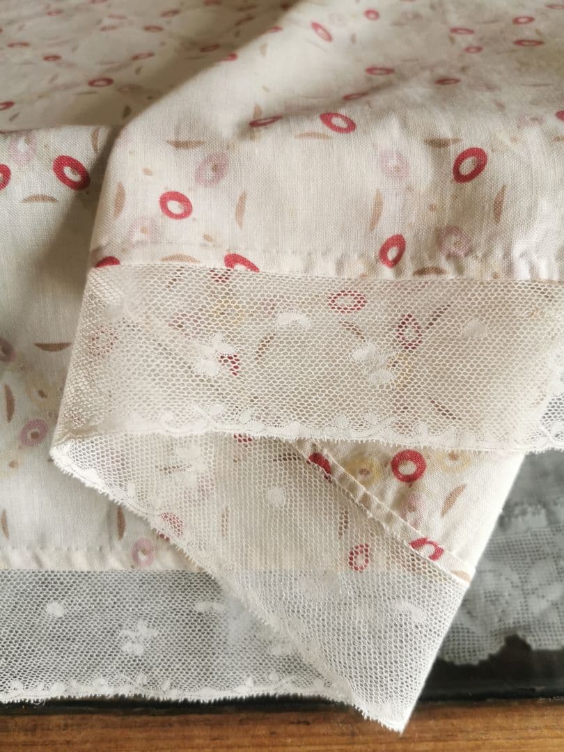 アンティークトレリスローズ花柄フレンチファブリック 花舞レース装飾カーテンパネル