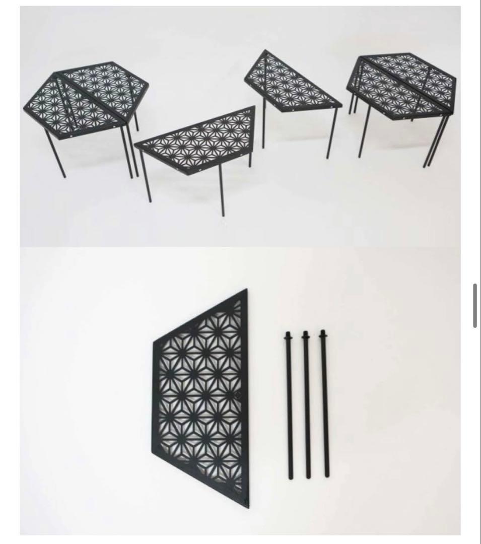 【超便利】変幻自在に使える和柄アウトドアテーブル6枚セット