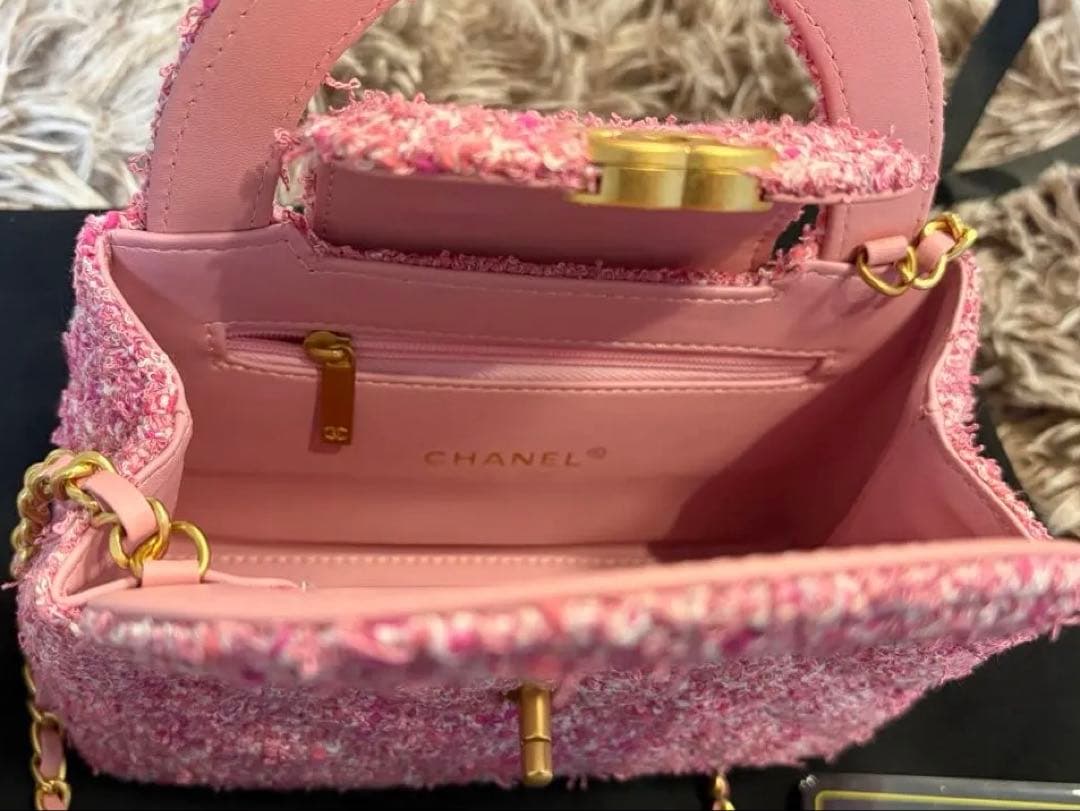 【激レア】シャネル ツイード ハンドバッグ ピンク ノベルティ