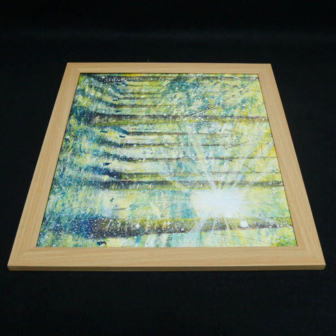 油絵 油彩 油彩画 絵 絵画【雪の朝日小さいウサギ達】