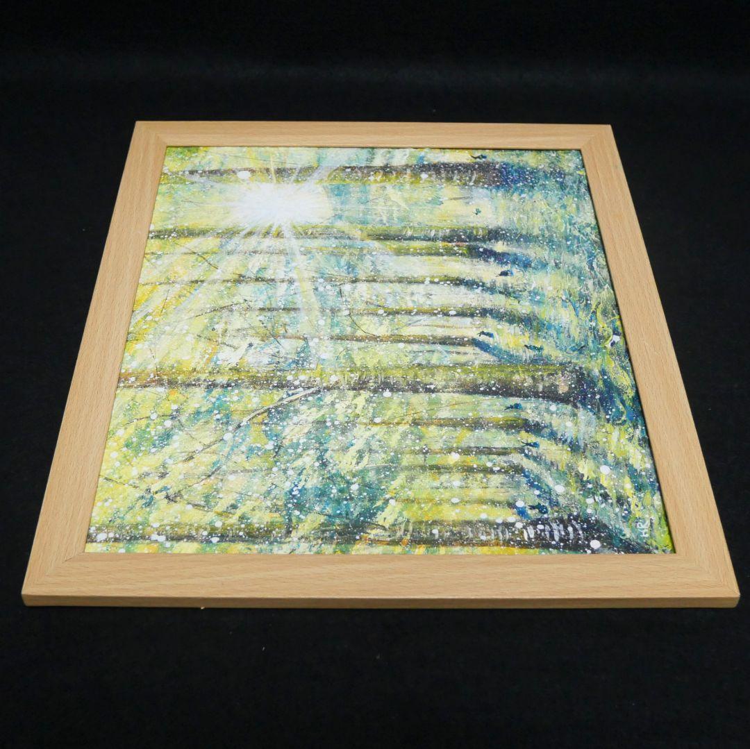 油絵 油彩 油彩画 絵 絵画【雪の朝日小さいウサギ達】