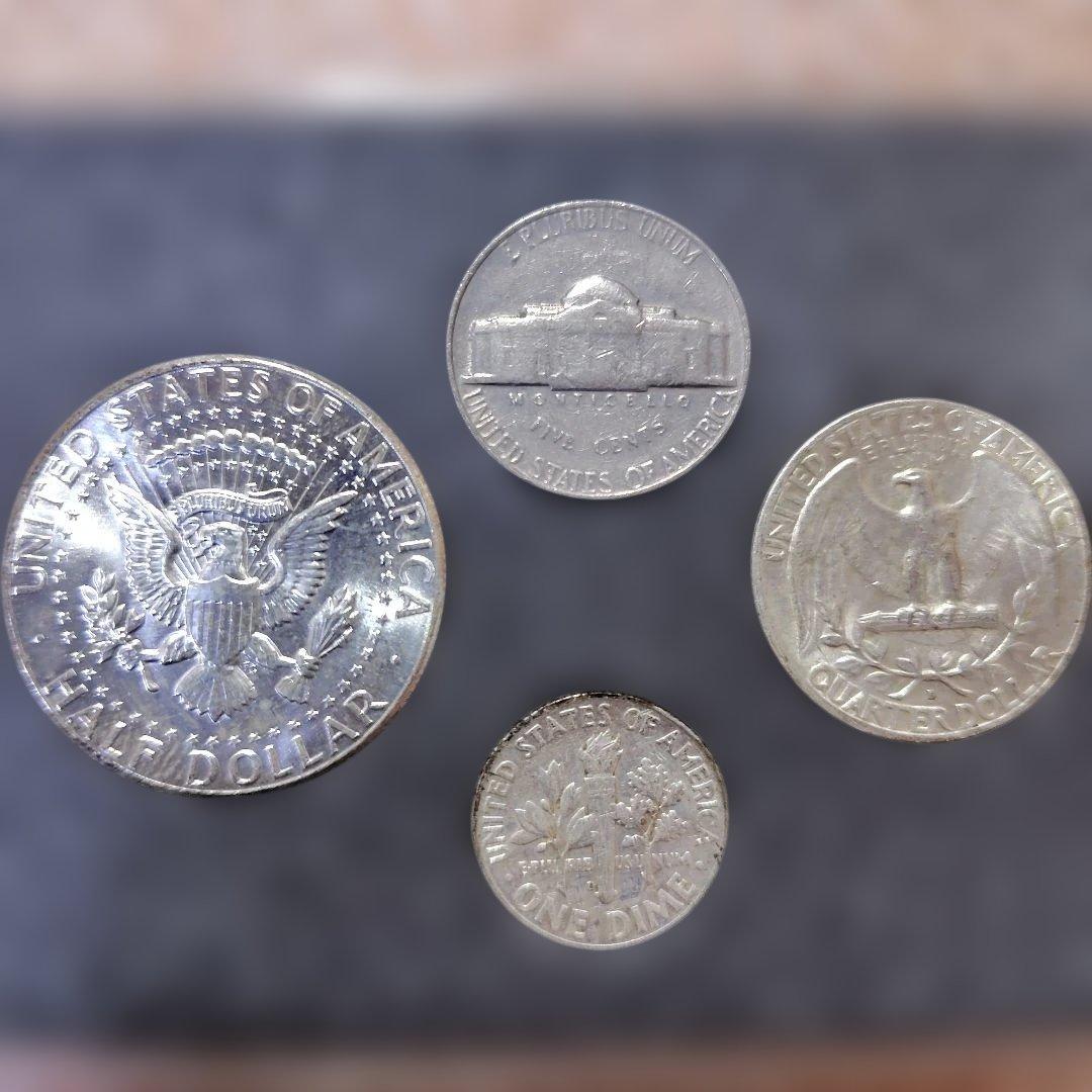 1964年　アメリカ貨幣　4種