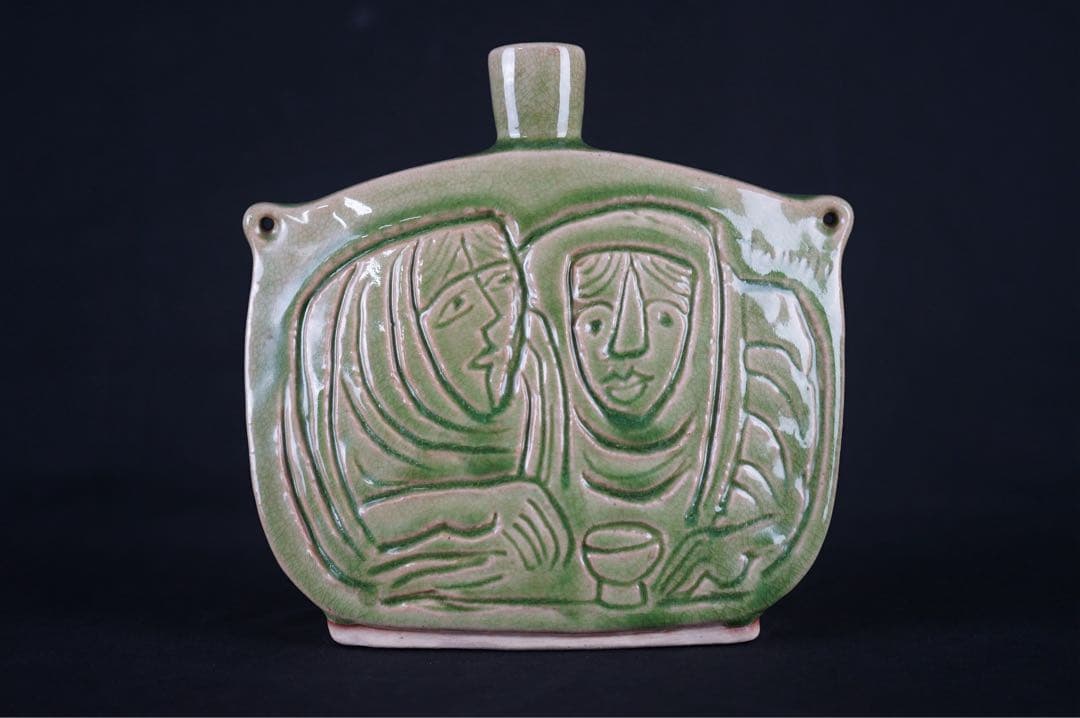 北川民次 婦人 徳利 酒器 花瓶 花入 洋画家 二科会 静岡